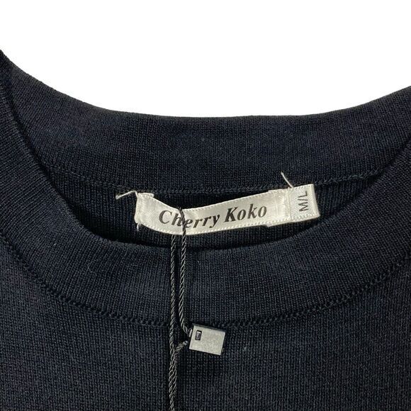 Pretty Little Thing Mini Dress Women Sz M/L Black Sheer Puff Sleeve Elegant Chic - Picture 14 of 16